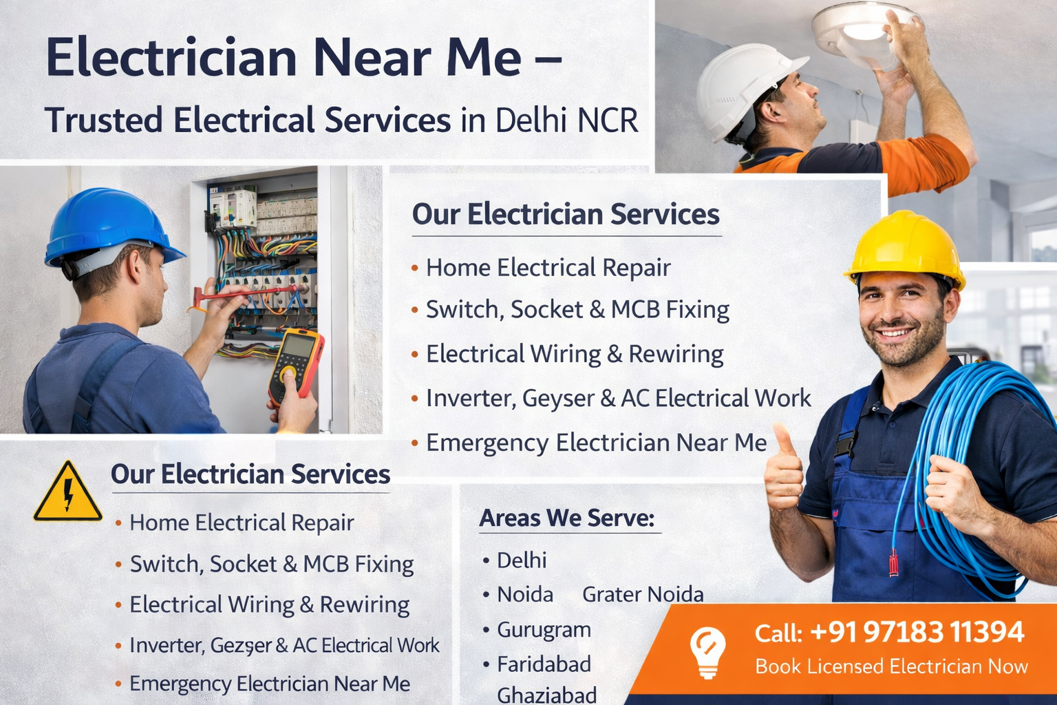 Electrician Near Me – Trusted Electrical Services in Delhi NCR